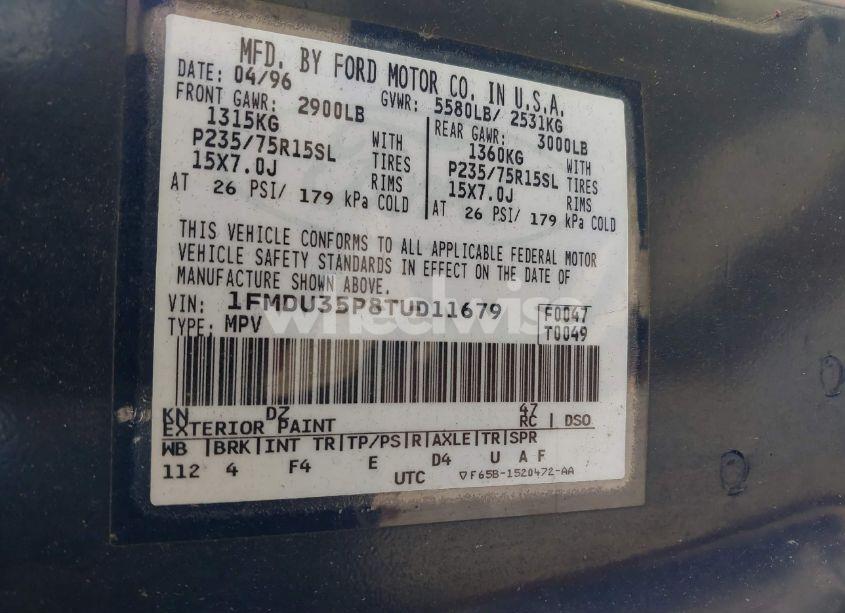 Photo 9 of 1996 Ford Explorer (VIN 1FMDU35P8TUD11679)