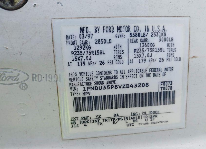 Photo 9 of 1997 Ford Explorer EDDIE BAUER/LIMITED/XLT (VIN 1FMDU35P8VZB43208)