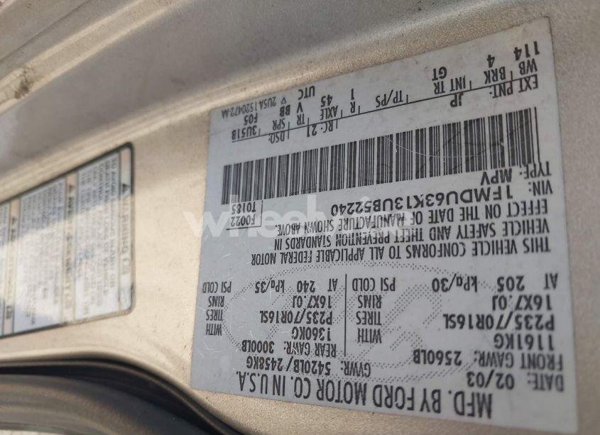 Photo 9 of 2003 Ford Explorer NBX/XLT (VIN 1FMDU63K13UB52240)