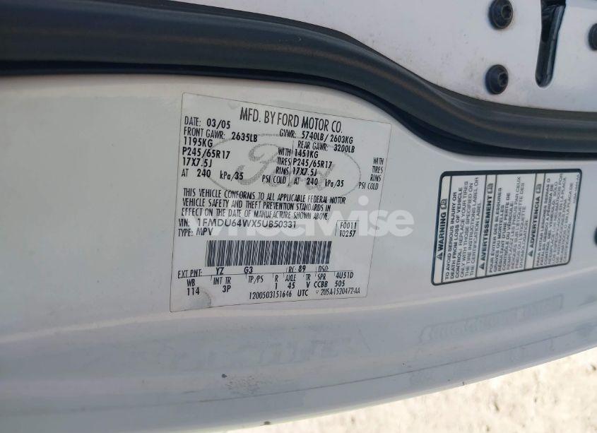 Photo 9 of 2005 Ford Explorer EDDIE BAUER (VIN 1FMDU64WX5UB50331)