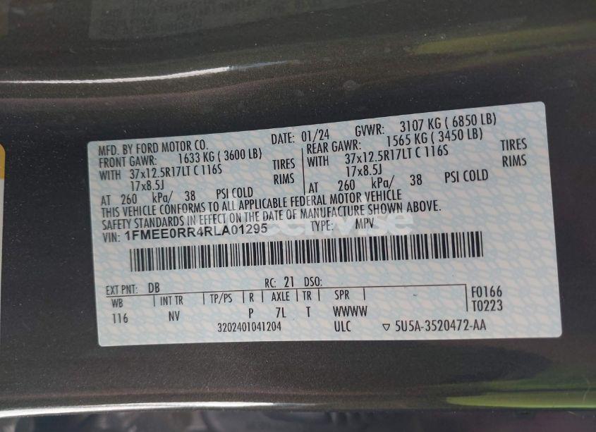 Photo 9 of 2024 Ford Bronco RAPTOR (VIN 1FMEE0RR4RLA01295)