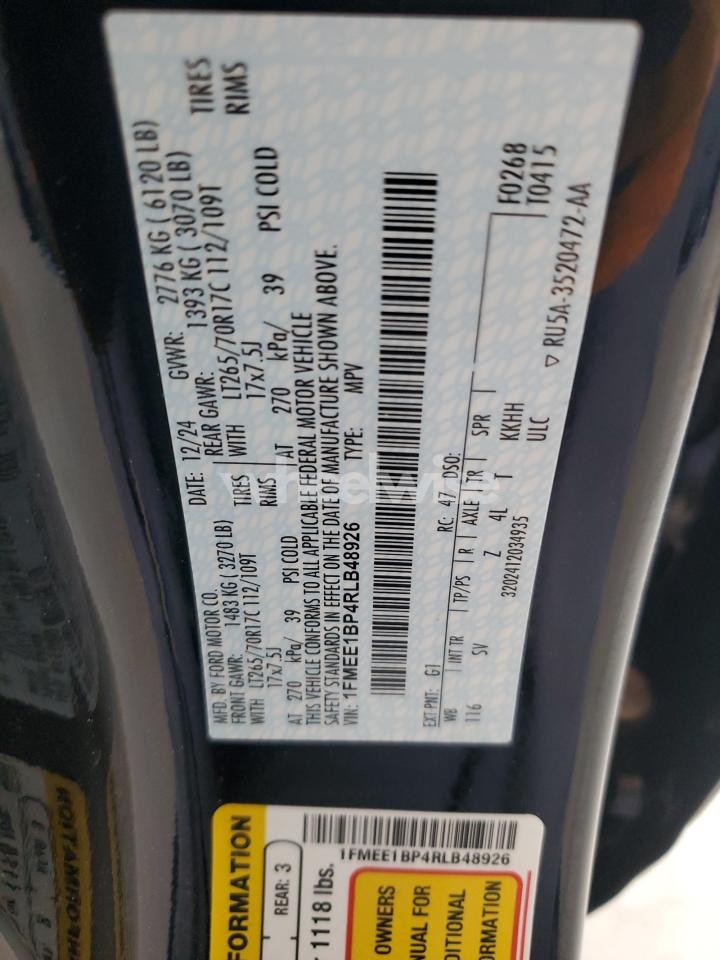 Photo 13 of 2024 FORD BRONCO BLACK DIAMOND (VIN 1FMEE1BP4RLB48926)