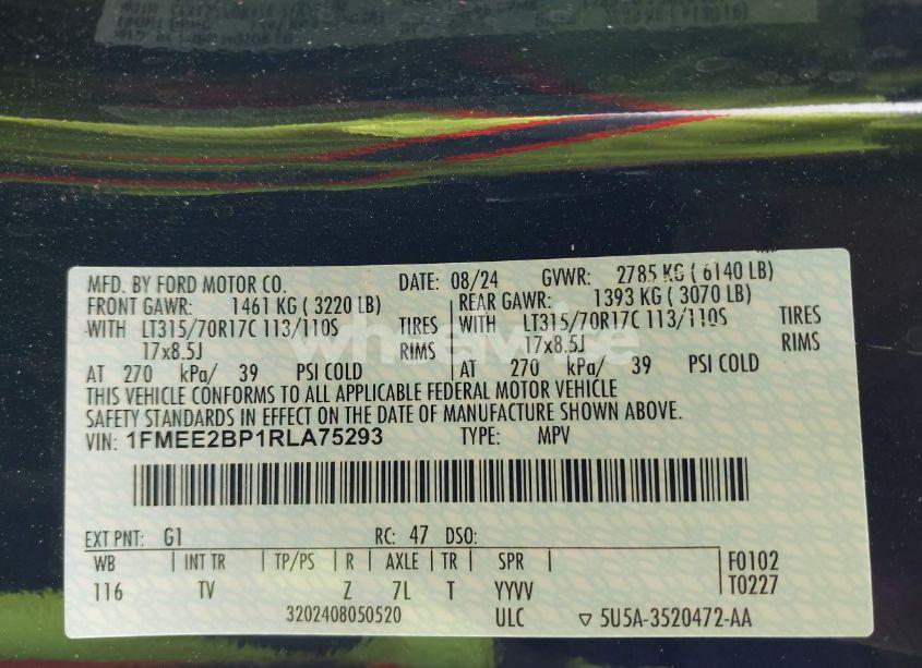 Photo 9 of 2024 Ford Bronco WILDTRAK (VIN 1FMEE2BP1RLA75293)