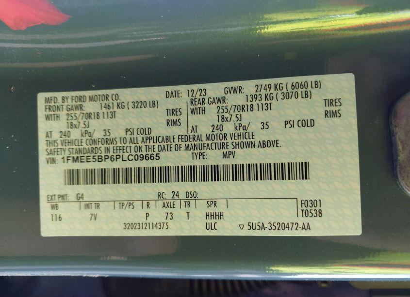 Photo 9 of 2023 Ford Bronco OUTER BANKS (VIN 1FMEE5BP6PLC09665)