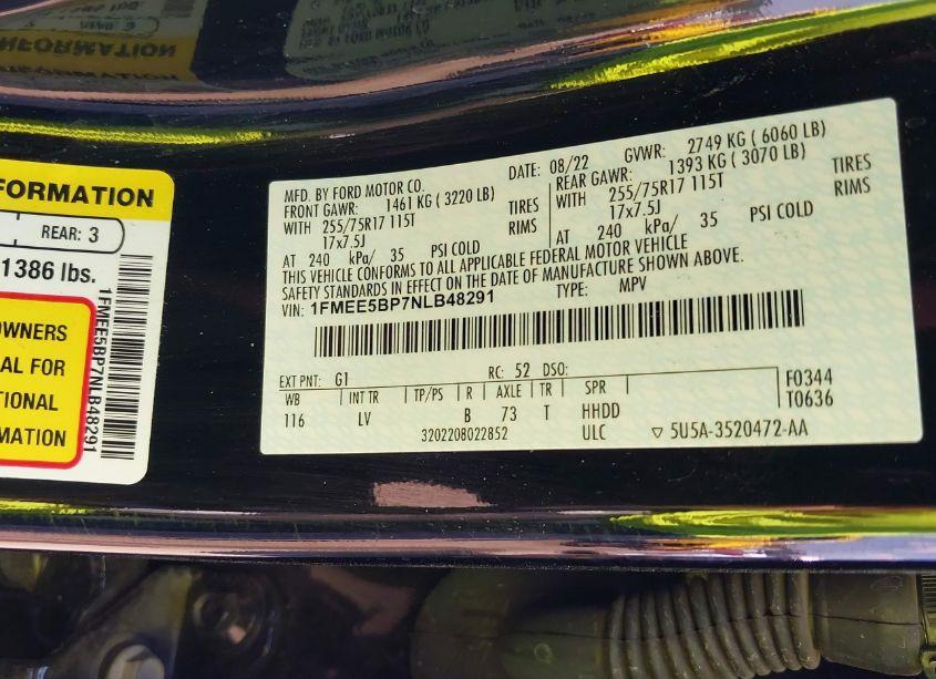 Photo 9 of 2022 Ford Bronco BIG BEND (VIN 1FMEE5BP7NLB48291)