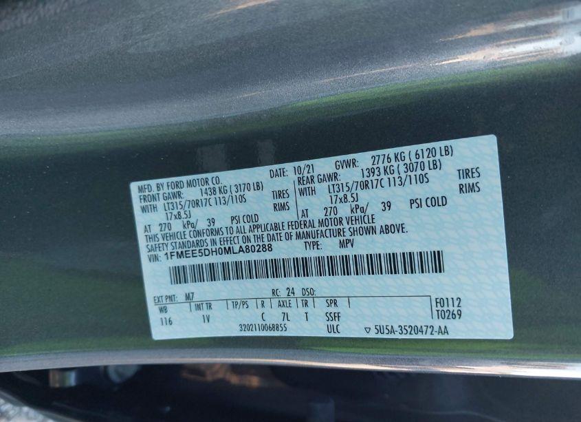 Photo 9 of 2021 Ford Bronco BADLANDS (VIN 1FMEE5DH0MLA80288)