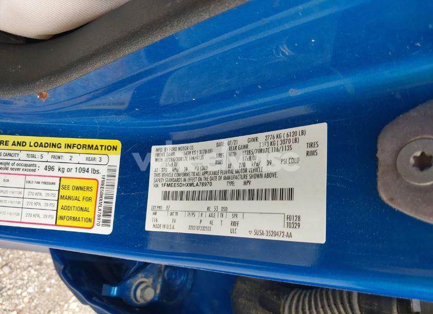 Photo 9 of 2021 Ford Bronco BADLANDS (VIN 1FMEE5DHXMLA78970)