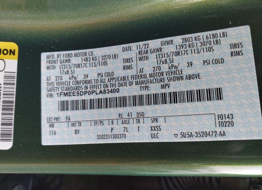 Photo 9 of 2023 Ford Bronco BADLANDS (VIN 1FMEE5DP0PLA83400)