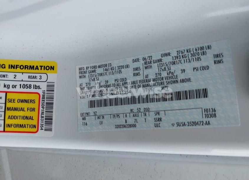 Photo 9 of 2022 Ford Bronco BIG BEND (VIN 1FMEE5DP1NLB31354)