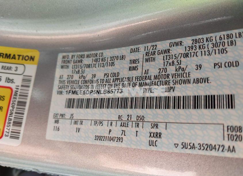 Photo 9 of 2022 Ford Bronco BADLANDS (VIN 1FMEE5DP5NLB85773)