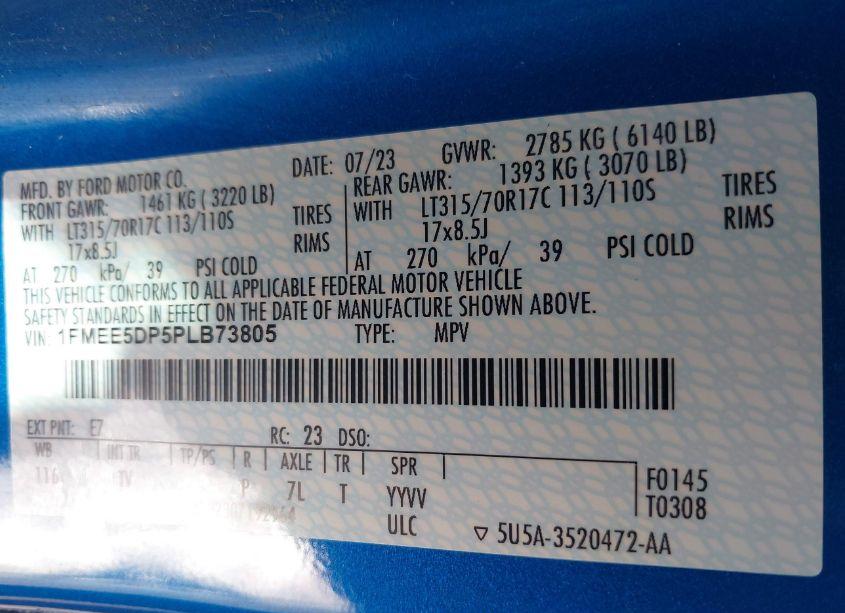 Photo 9 of 2023 Ford Bronco WILDTRAK (VIN 1FMEE5DP5PLB73805)