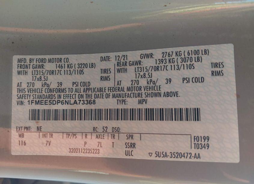 Photo 9 of 2022 Ford Bronco OUTER BANKS (VIN 1FMEE5DP6NLA73368)