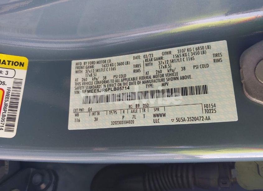 Photo 9 of 2023 Ford Bronco RAPTOR (VIN 1FMEE5JR6PLB05714)