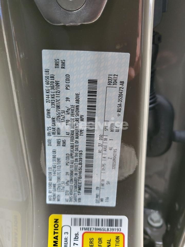 Photo 12 of 2025 FORD BRONCO BIG BEND (VIN 1FMEE7BH6SLB39193)