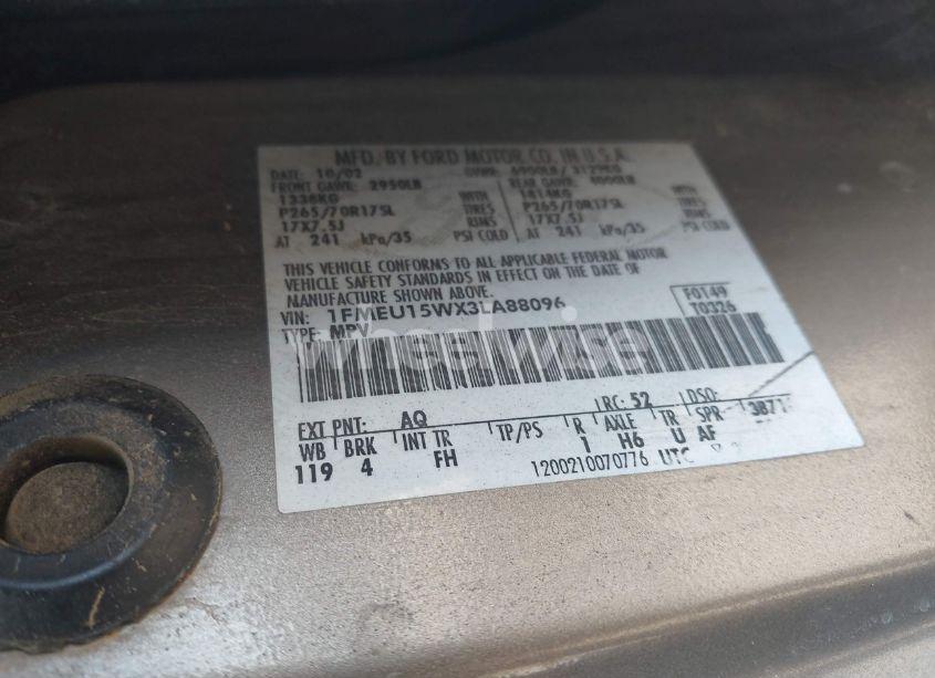 Photo 9 of 2003 Ford Expedition XLT (VIN 1FMEU15WX3LA88096)