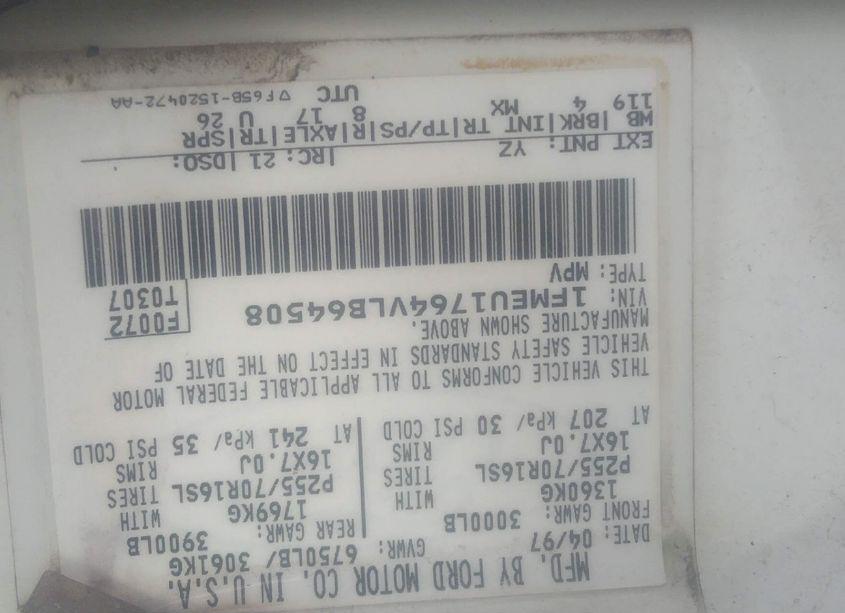 Photo 9 of 1997 Ford Expedition EDDIE BAUER/XLT (VIN 1FMEU1764VLB64508)