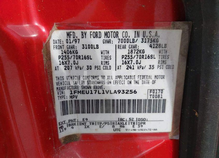 Photo 9 of 1997 Ford Expedition EDDIE BAUER/XLT (VIN 1FMEU17L1VLA93256)