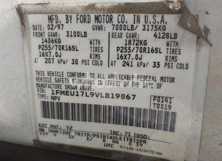 Photo 9 of 1997 Ford Expedition EDDIE BAUER/XLT (VIN 1FMEU17L9VLB19067)