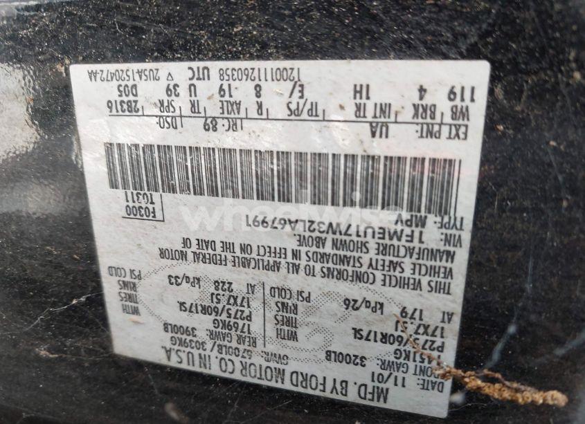 Photo 9 of 2002 Ford Expedition EDDIE BAUER (VIN 1FMEU17W32LA67991)