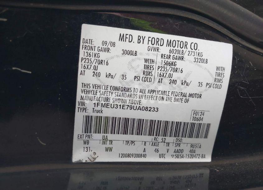 Photo 9 of 2009 Ford Explorer SPORT TRAC XLT (VIN 1FMEU31E79UA08233)