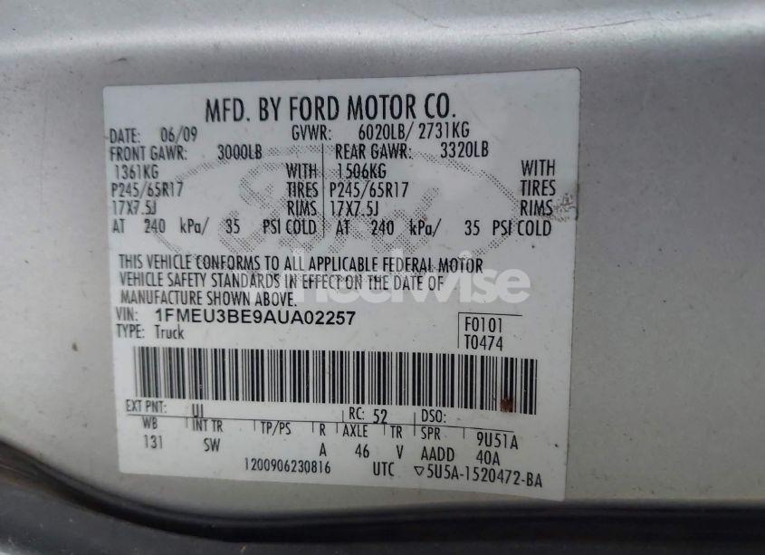 Photo 9 of 2010 Ford Explorer SPORT TRAC XLT (VIN 1FMEU3BE9AUA02257)