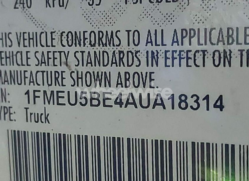 Photo 9 of 2010 Ford Explorer SPORT TRAC XLT (VIN 1FMEU5BE4AUA18314)