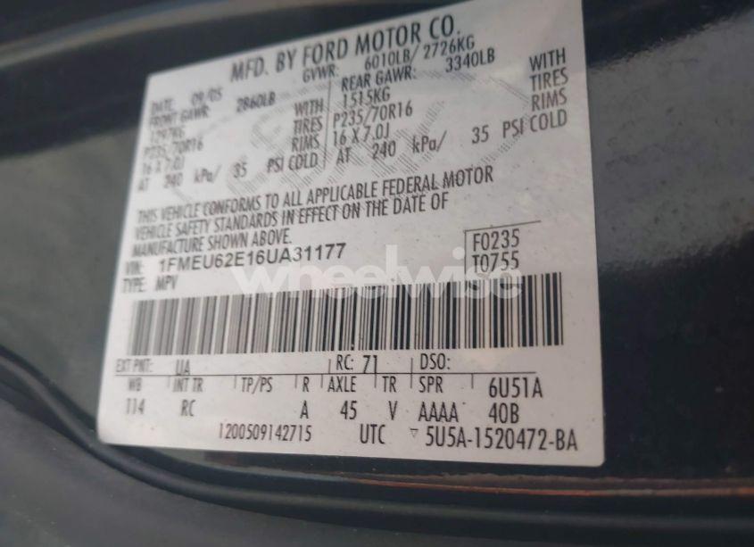 Photo 9 of 2006 Ford Explorer XLS (VIN 1FMEU62E16UA31177)