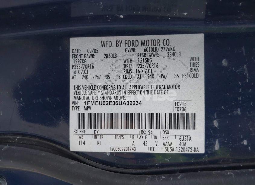 Photo 9 of 2006 Ford Explorer XLS (VIN 1FMEU62E36UA32234)