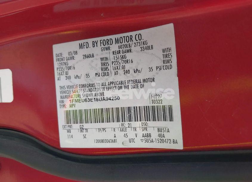 Photo 9 of 2008 Ford Explorer XLT (VIN 1FMEU63E18UA94250)