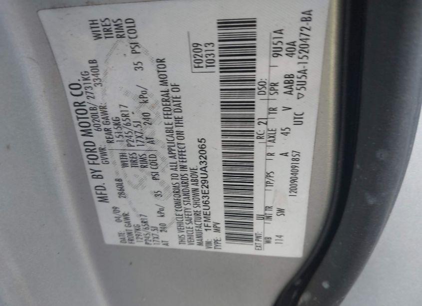 Photo 9 of 2009 Ford Explorer XLT (VIN 1FMEU63E29UA32065)