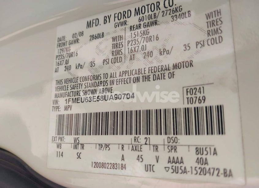 Photo 9 of 2008 Ford Explorer XLT (VIN 1FMEU63E58UA90704)