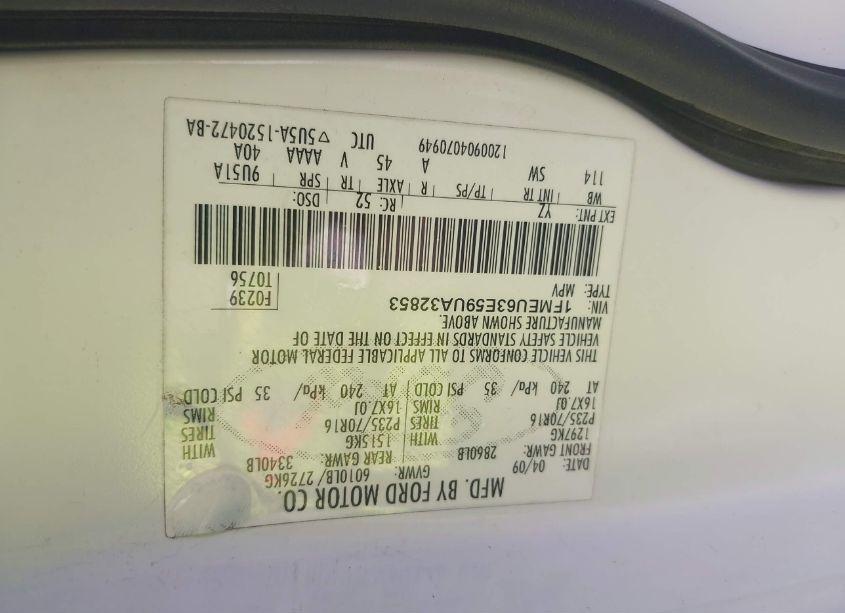 Photo 9 of 2009 Ford Explorer XLT (VIN 1FMEU63E59UA32853)