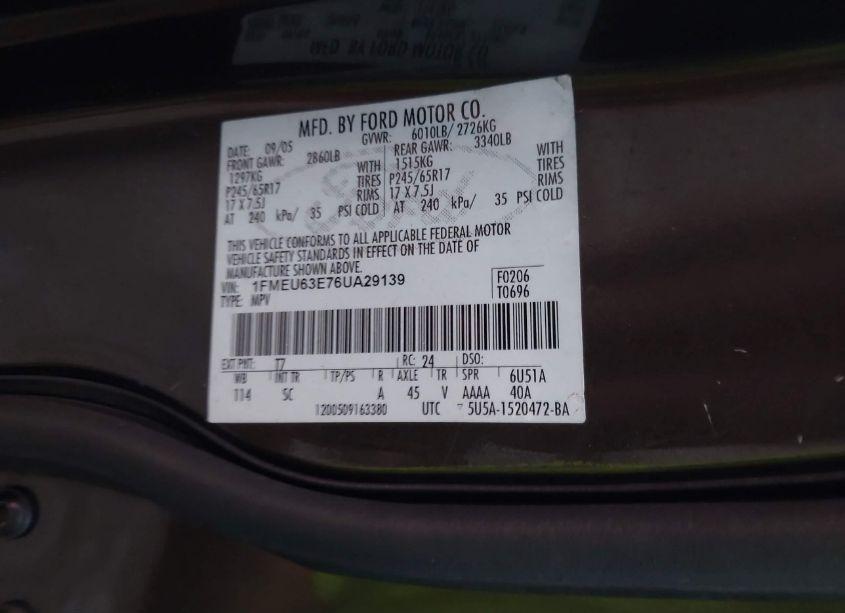 Photo 9 of 2006 Ford Explorer XLT (VIN 1FMEU63E76UA29139)