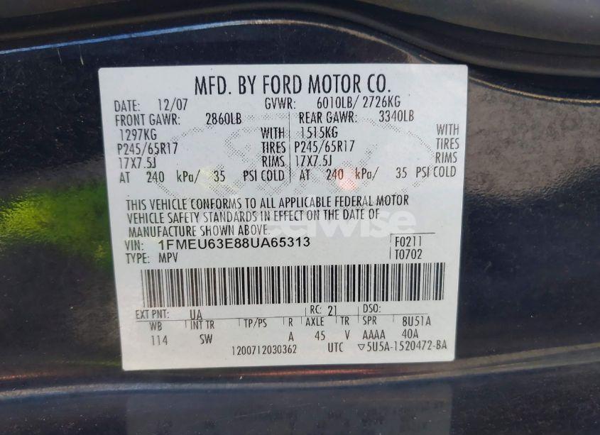 Photo 9 of 2008 Ford Explorer XLT (VIN 1FMEU63E88UA65313)