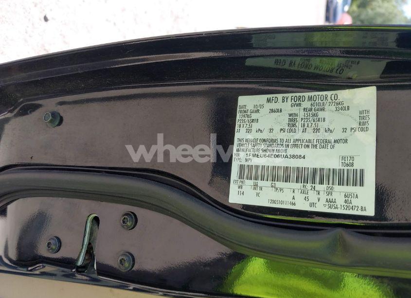 Photo 9 of 2006 Ford Explorer EDDIE BAUER (VIN 1FMEU64E06UA38084)