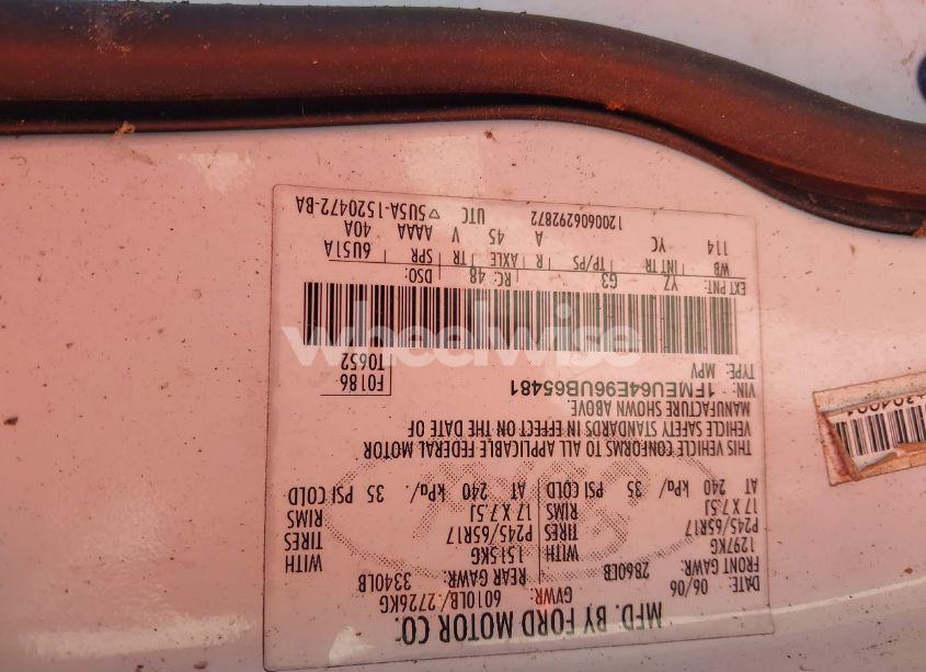 Photo 9 of 2006 Ford Explorer EDDIE BAUER (VIN 1FMEU64E96UB65481)