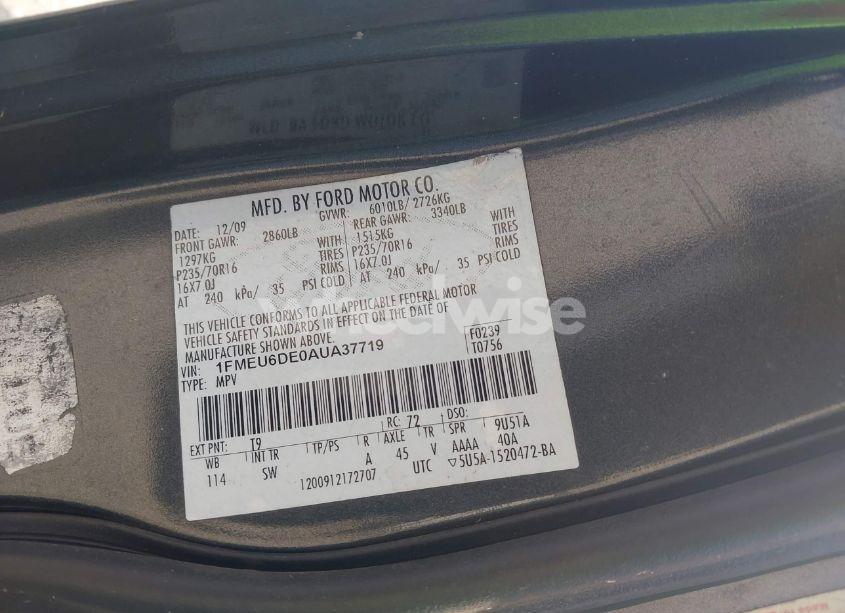 Photo 9 of 2010 Ford Explorer XLT (VIN 1FMEU6DE0AUA37719)