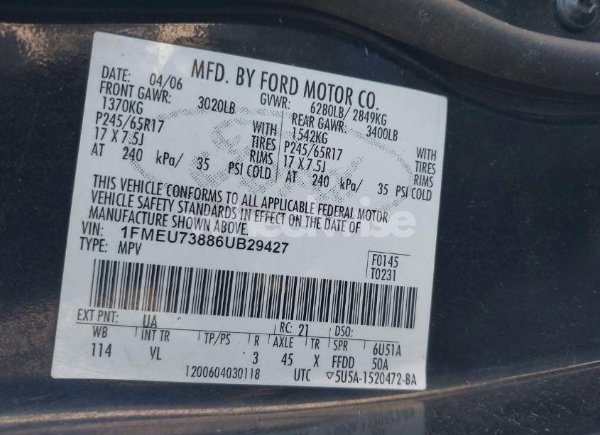 Photo 9 of 2006 Ford Explorer XLT (VIN 1FMEU73886UB29427)