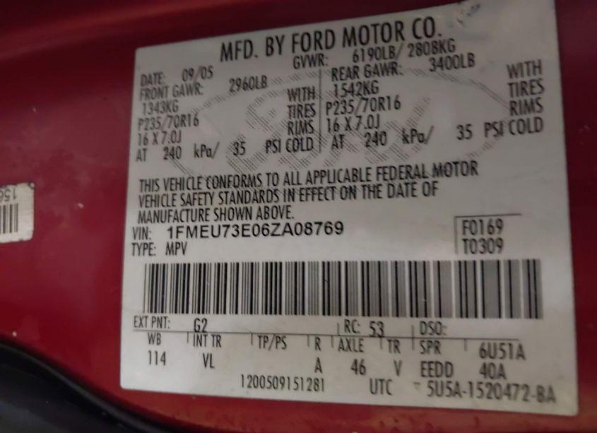 Photo 9 of 2006 Ford Explorer XLT (VIN 1FMEU73E06ZA08769)