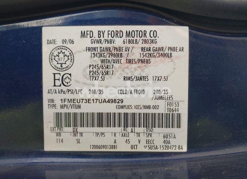 Photo 9 of 2007 Ford Explorer XLT (VIN 1FMEU73E17UA49829)