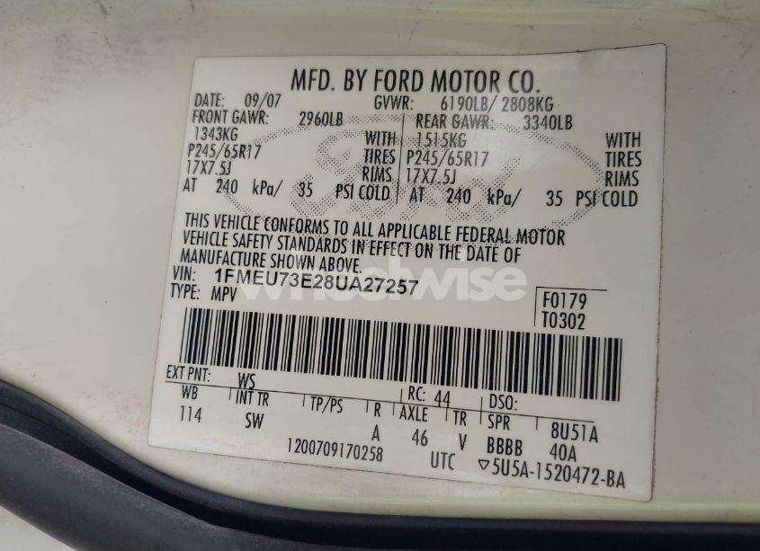 Photo 9 of 2008 Ford Explorer XLT (VIN 1FMEU73E28UA27257)