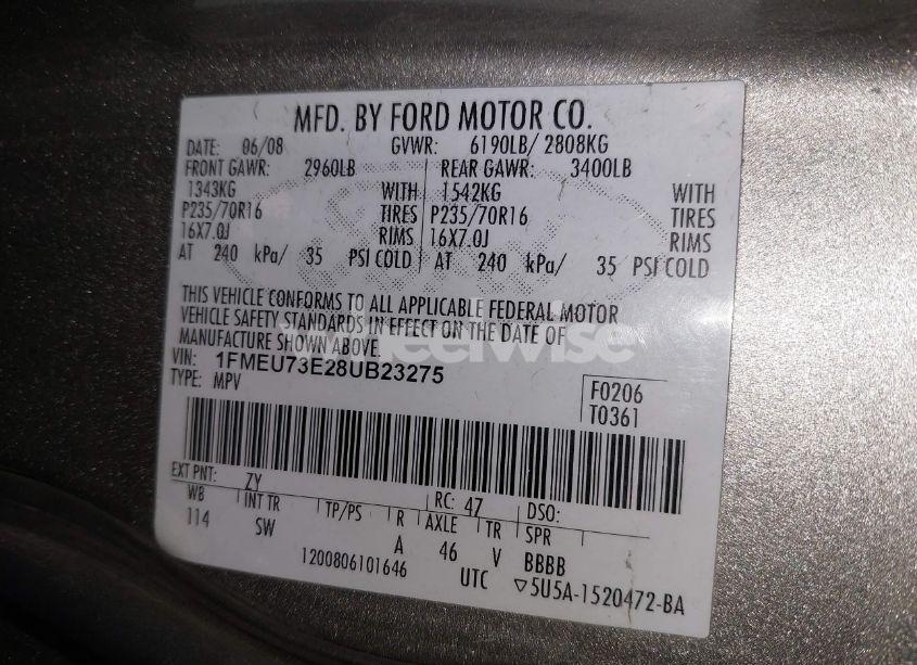 Photo 9 of 2008 Ford Explorer XLT (VIN 1FMEU73E28UB23275)