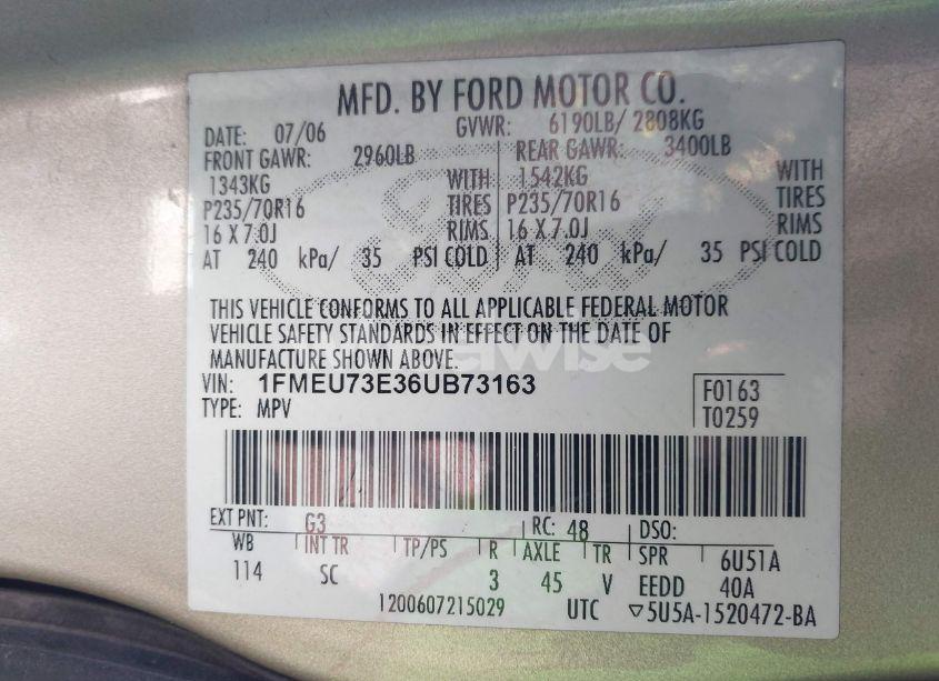 Photo 9 of 2006 Ford Explorer XLT (VIN 1FMEU73E36UB73163)