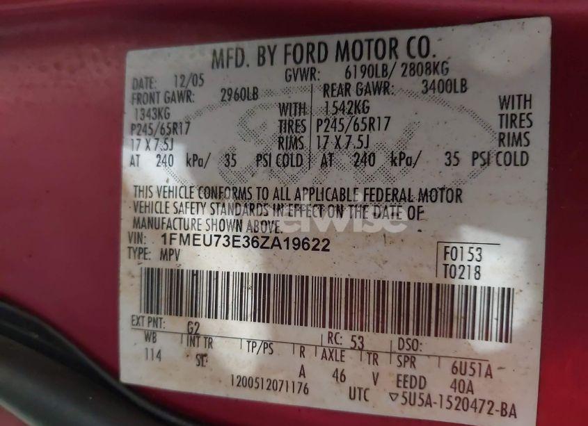 Photo 9 of 2006 Ford Explorer XLT (VIN 1FMEU73E36ZA19622)