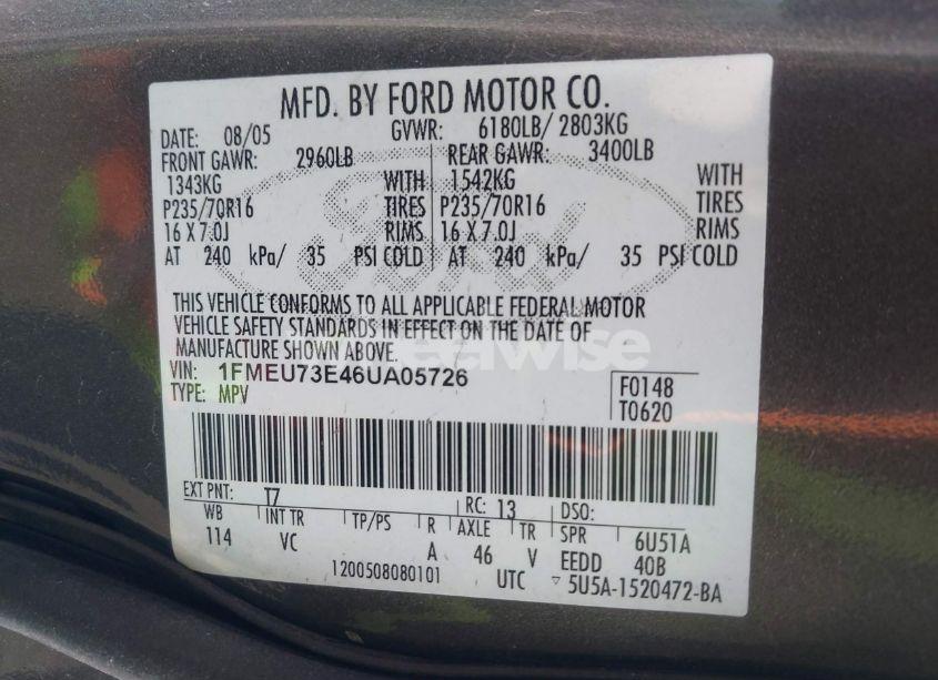 Photo 9 of 2006 Ford Explorer XLT (VIN 1FMEU73E46UA05726)