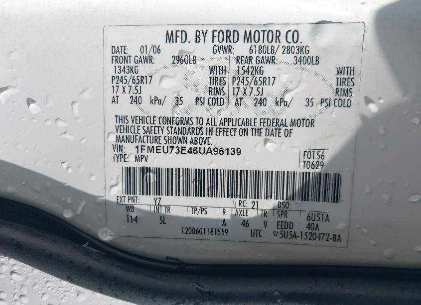 Photo 9 of 2006 Ford Explorer XLT (VIN 1FMEU73E46UA96139)