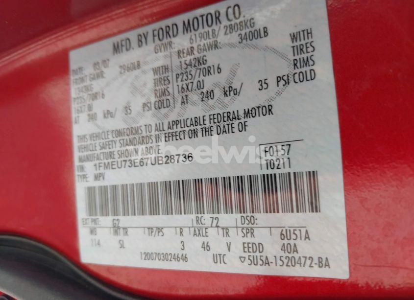 Photo 9 of 2007 Ford Explorer XLT (VIN 1FMEU73E67UB28736)