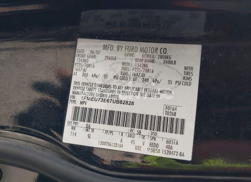 Photo 9 of 2007 Ford Explorer XLT (VIN 1FMEU73E67UB82828)