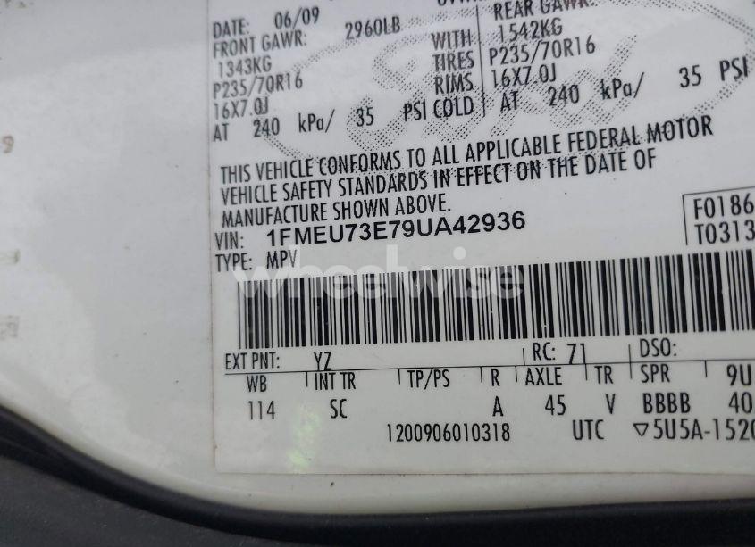 Photo 9 of 2009 Ford Explorer XLT (VIN 1FMEU73E79UA42936)