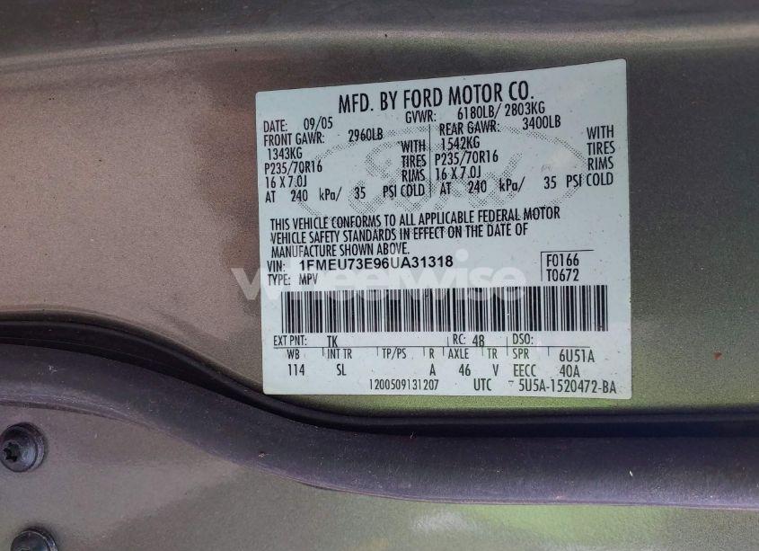 Photo 9 of 2006 Ford Explorer XLT (VIN 1FMEU73E96UA31318)